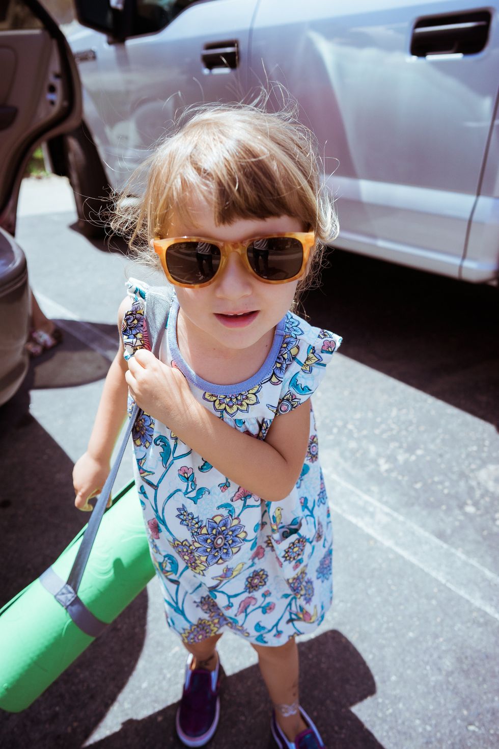 child wearing sunglasses