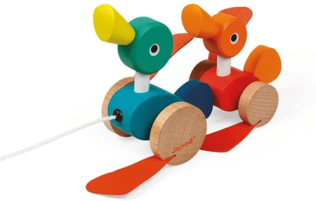 janod pull along wooden ducks