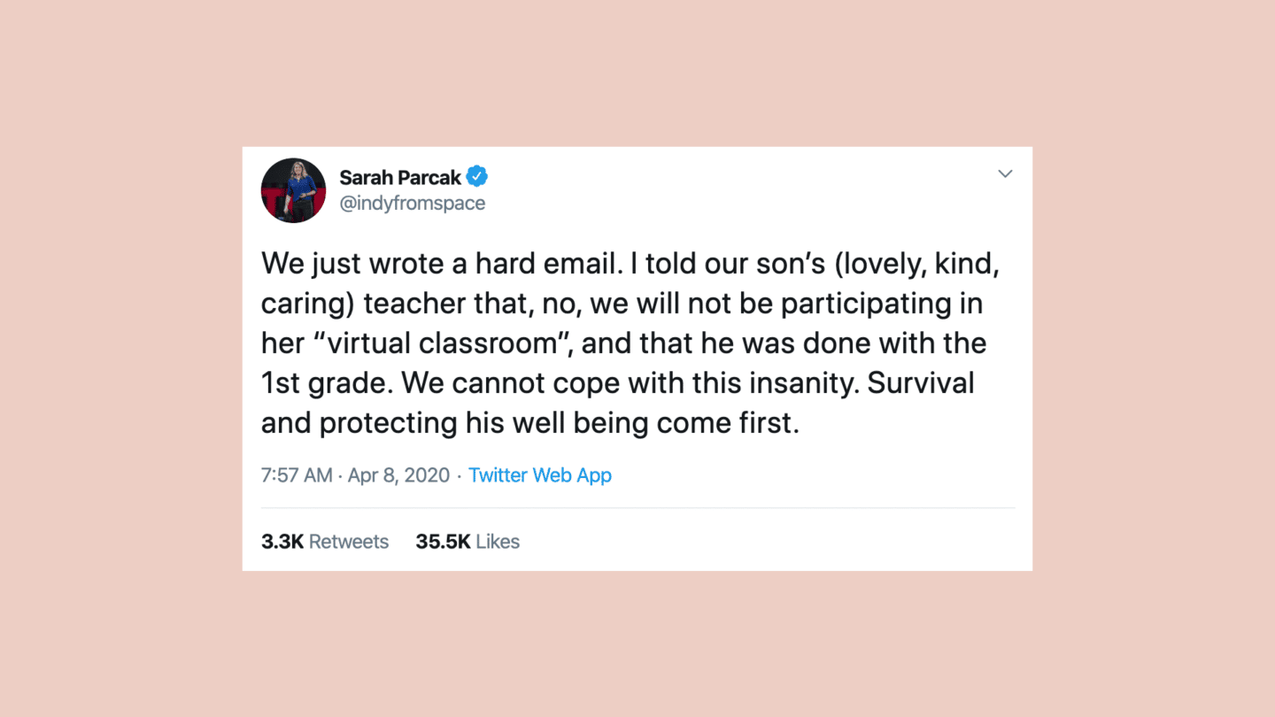 tweet about virtual school
