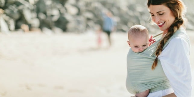 mom and baby in carrier