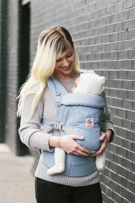 mom and baby in carrier