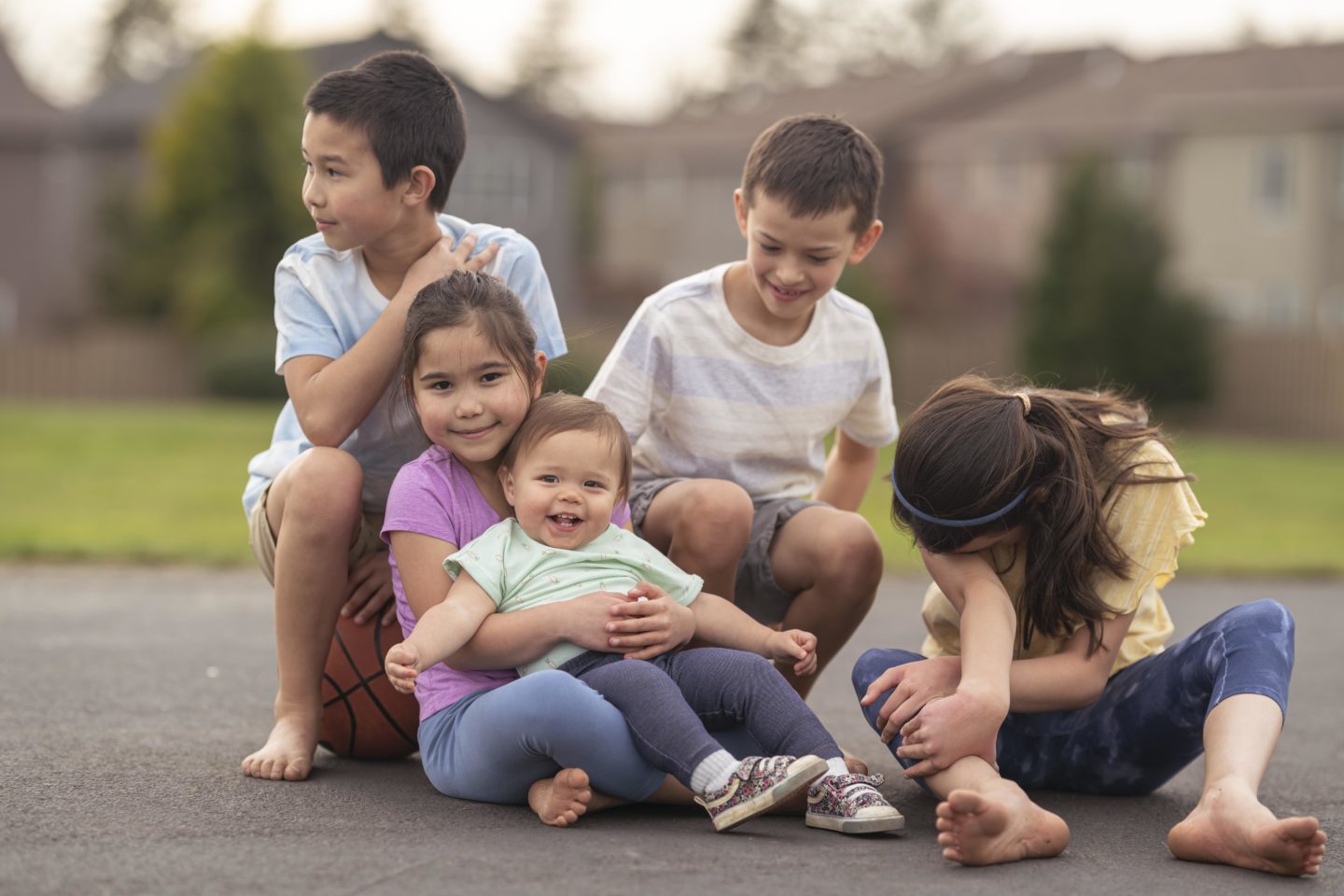cousins in a family photo