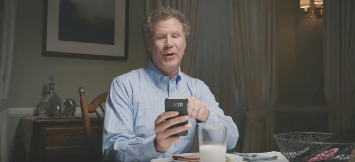 Will Ferrell on his phone