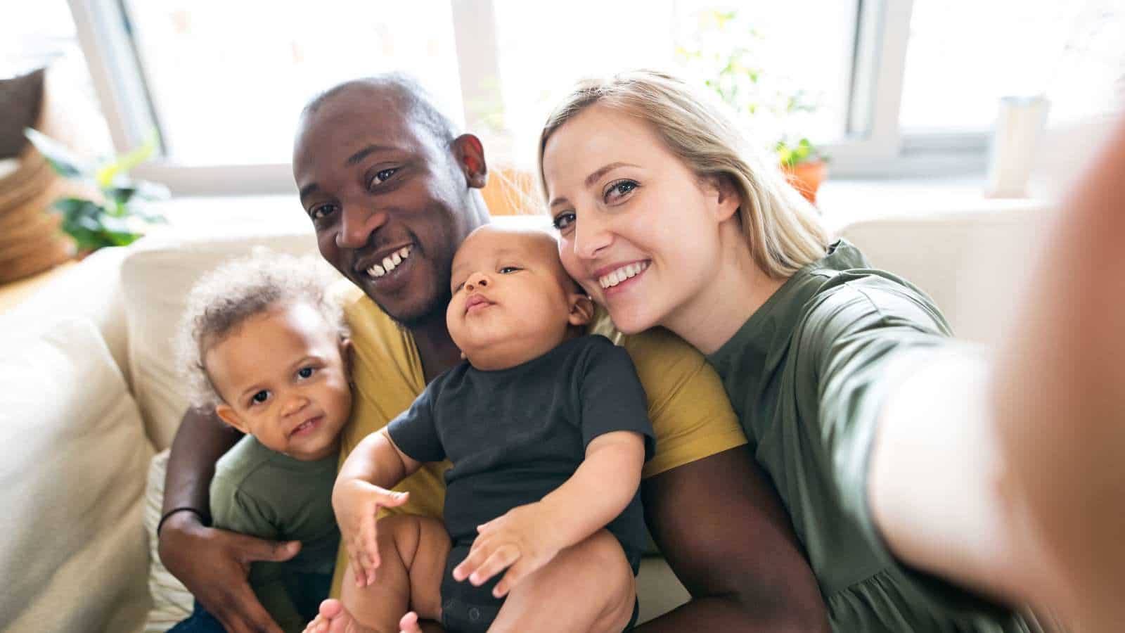 family taking a selfie