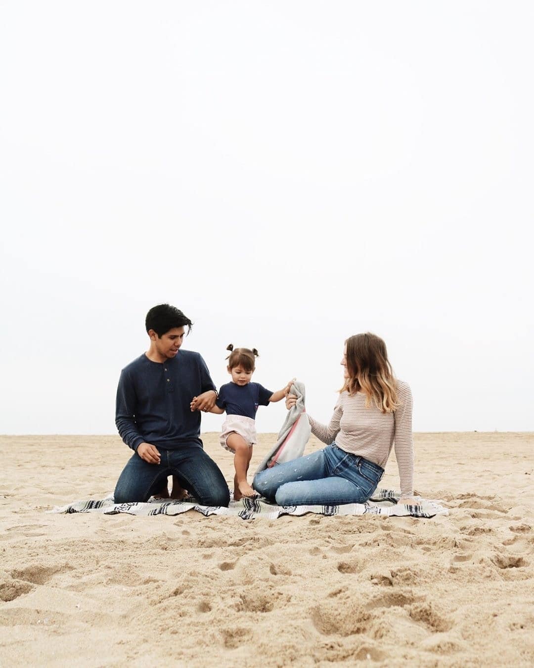 family on the beach