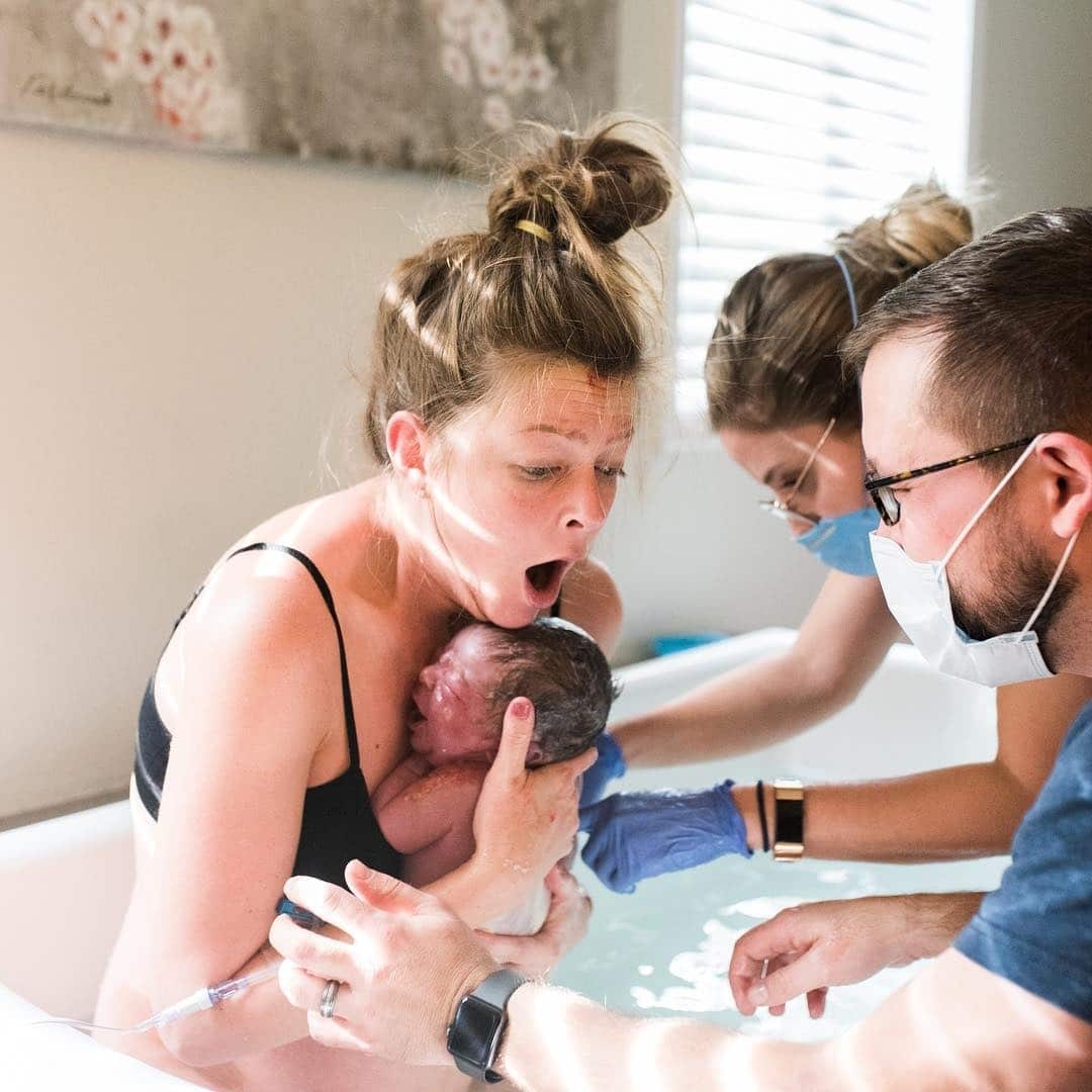 This viral birth photo captures the moment a mama learned she'd had a son
