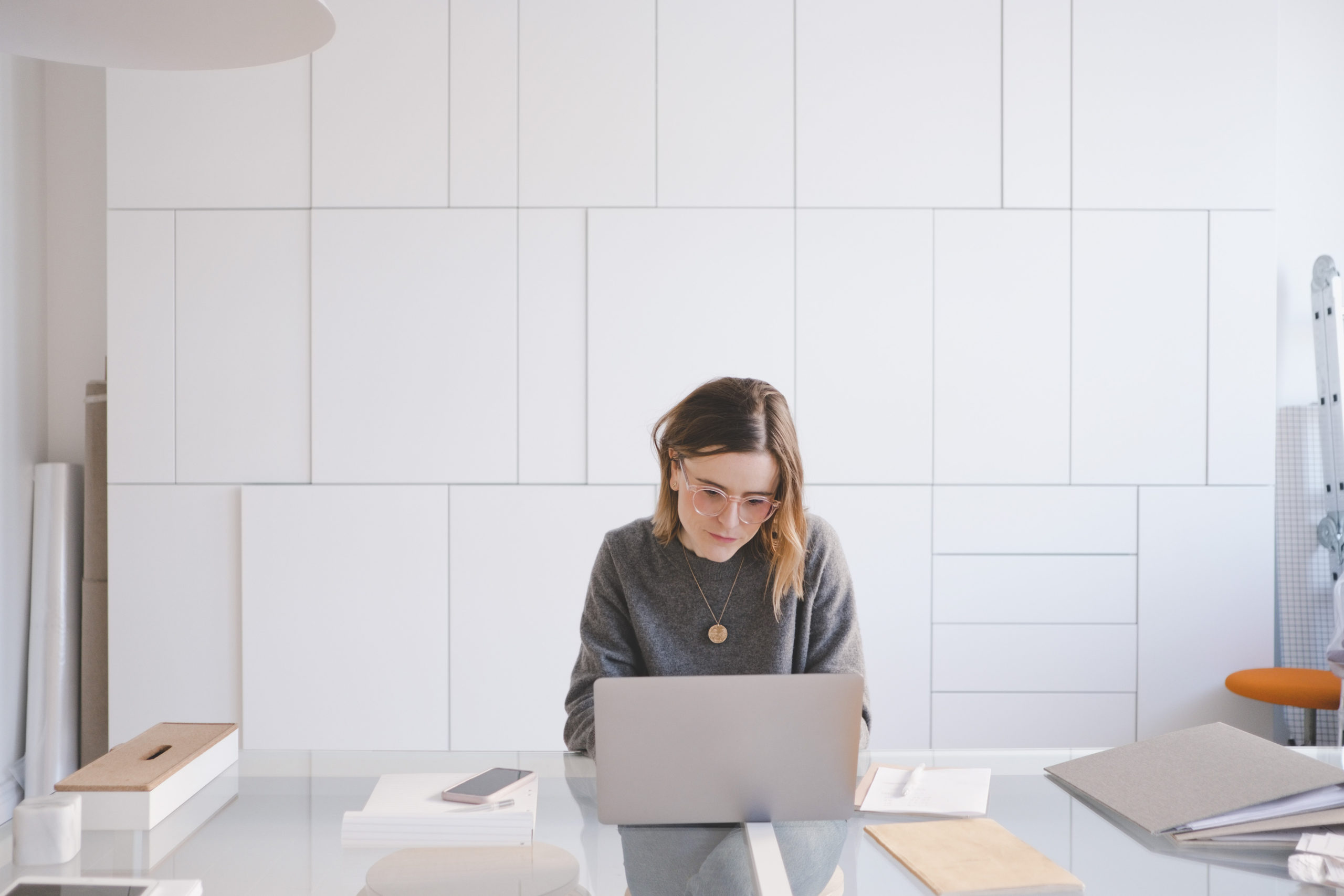 woman working on a computer- working mom