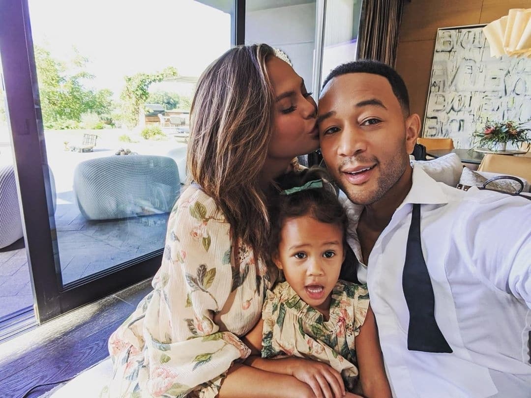 Chrissy Teigen, John Legend and Luna