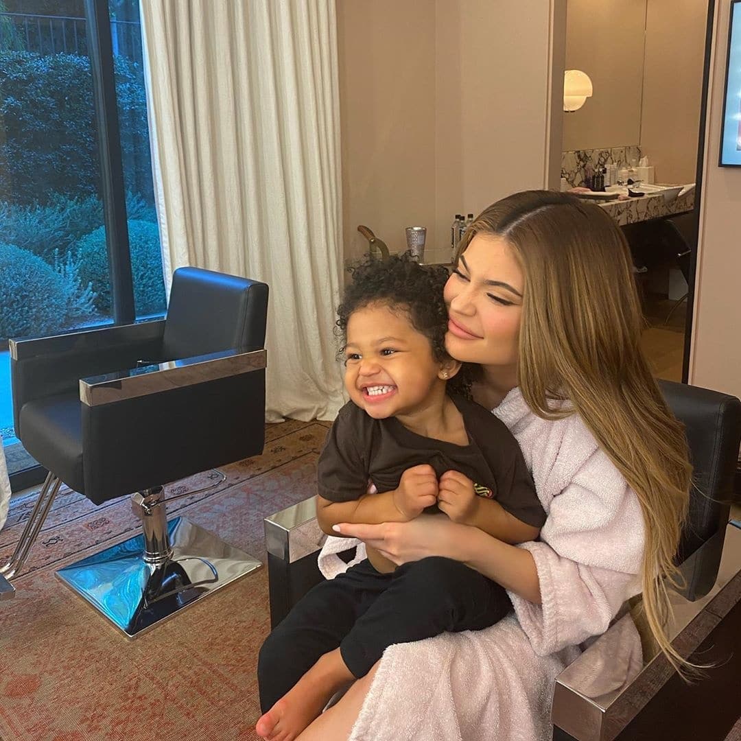 Kylie Jenner hugging daughter Stormi