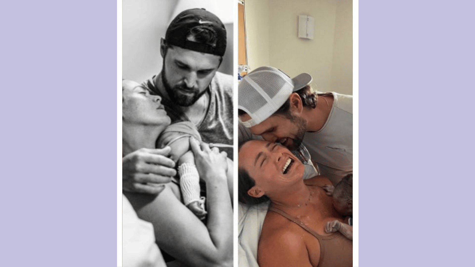 Kara Keough Bosworth and husband holding newborn baby