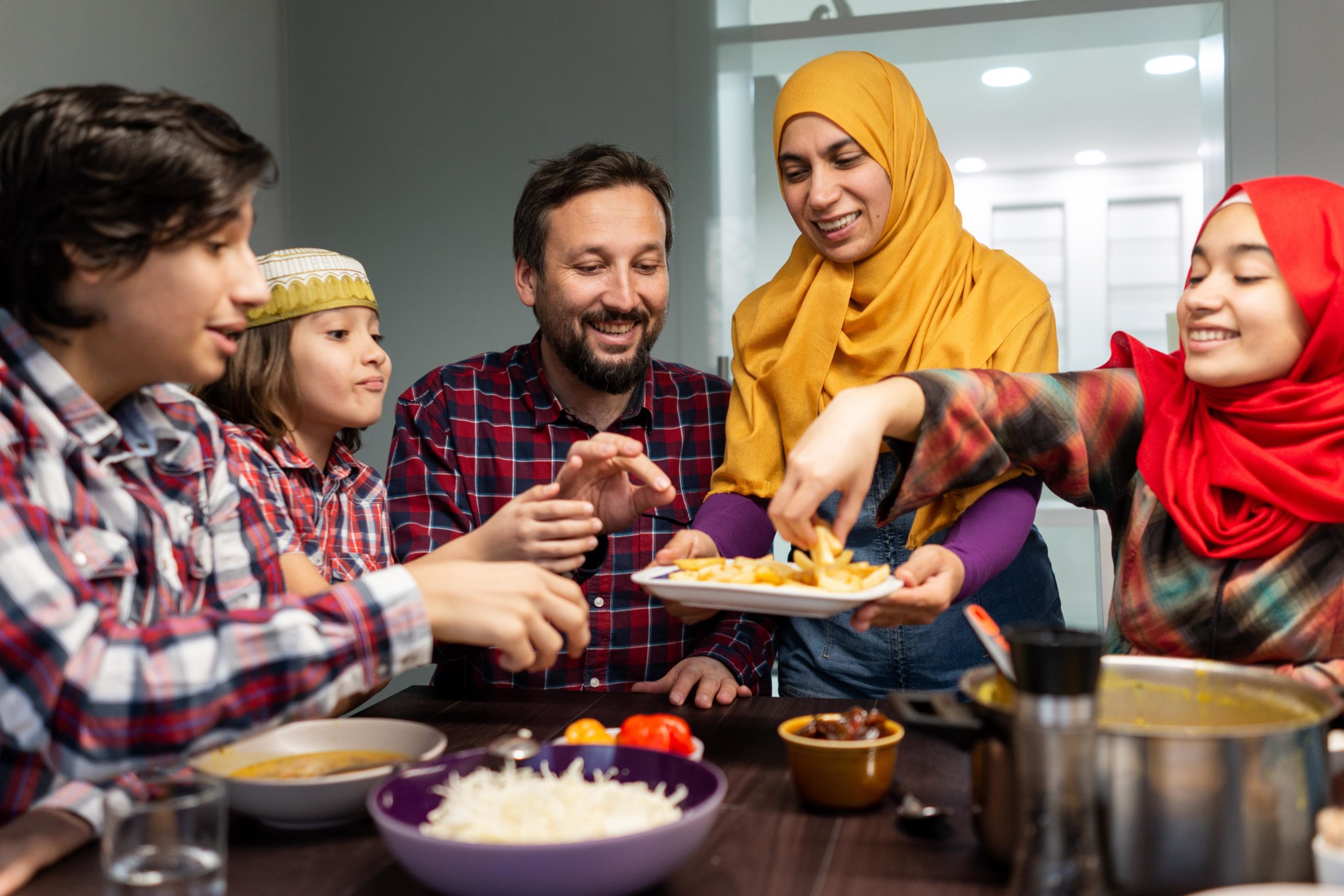 family eating ramadan meal