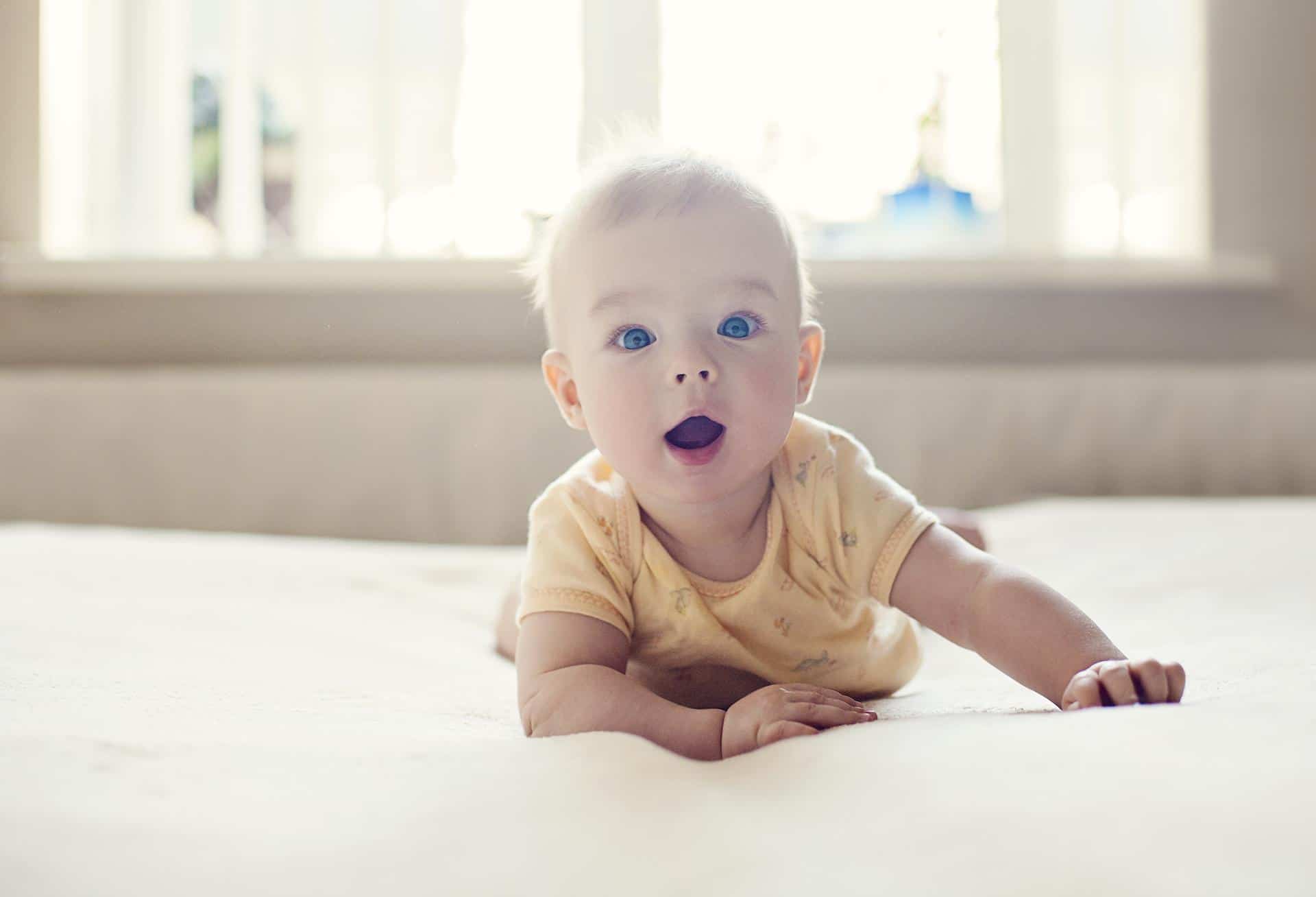 baby doing tummy time