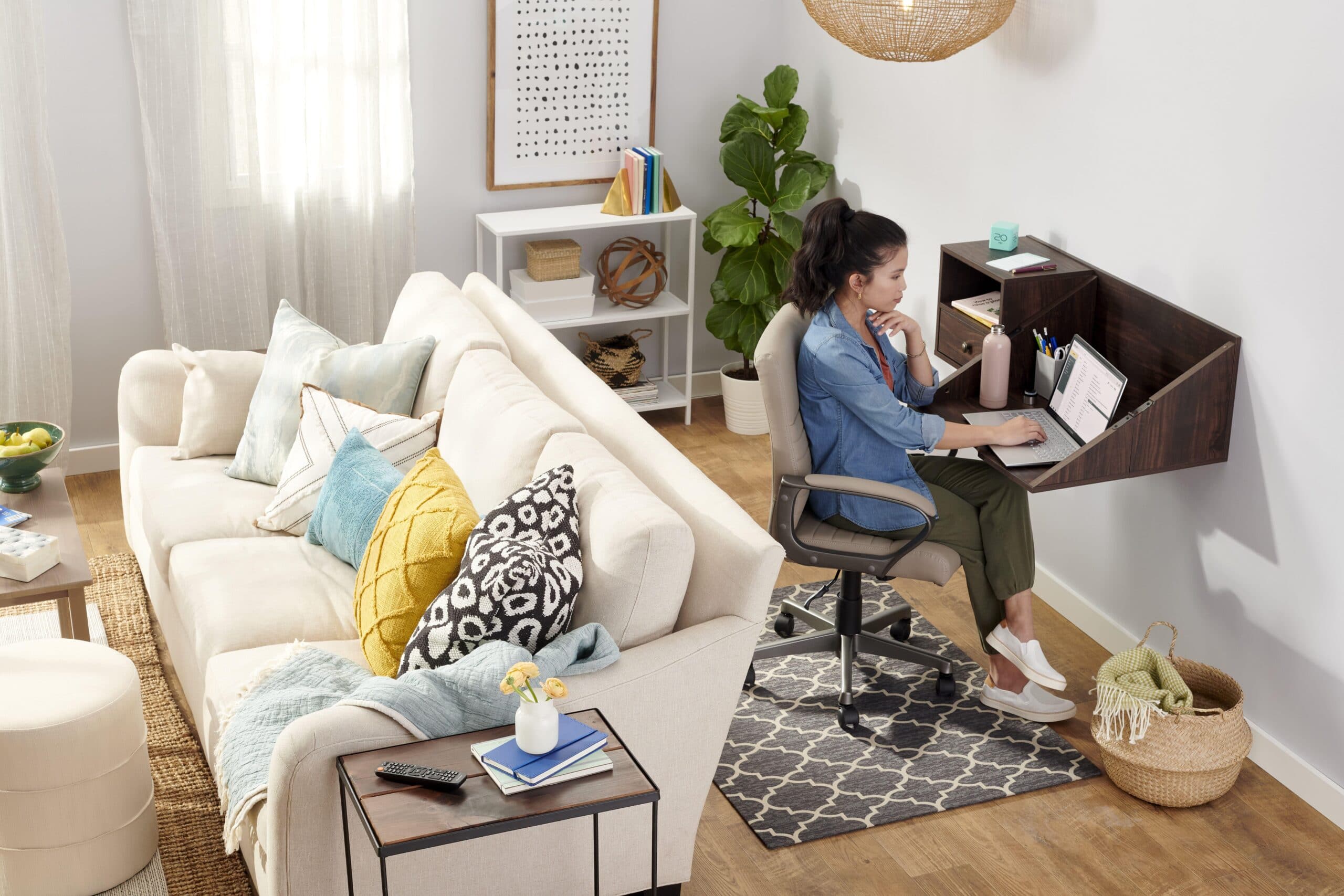 mom working in a home office