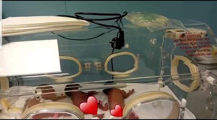 9 babies in an incubator at the hospital
