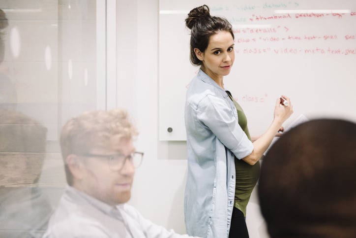 pregnant woman at work