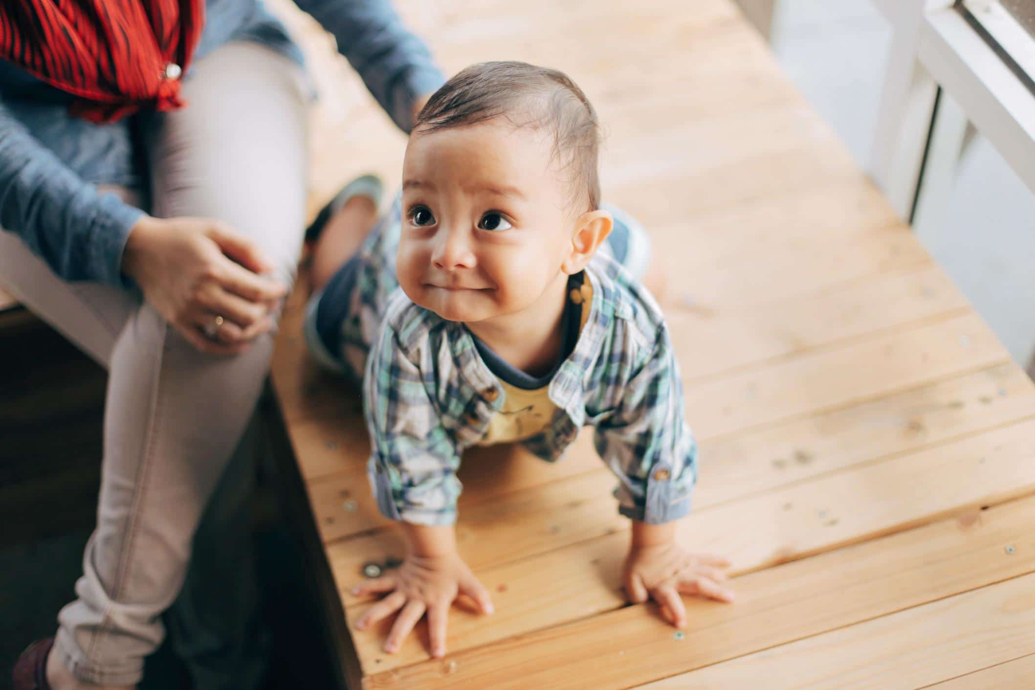 baby trying to crawl