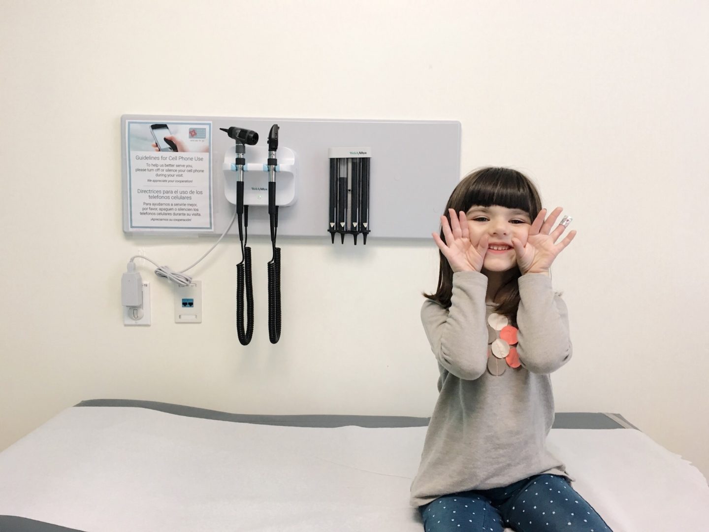 child at a doctors office