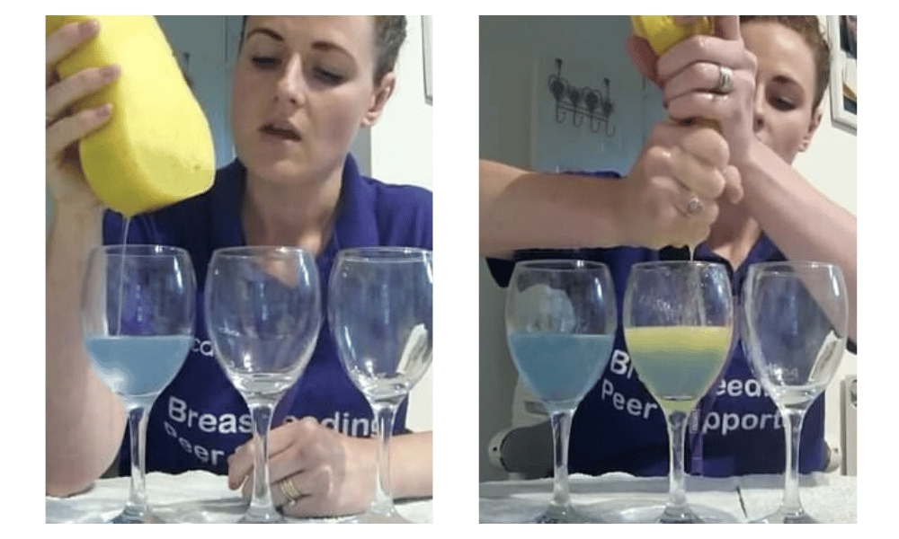 woman pouring liquid into wine glasses