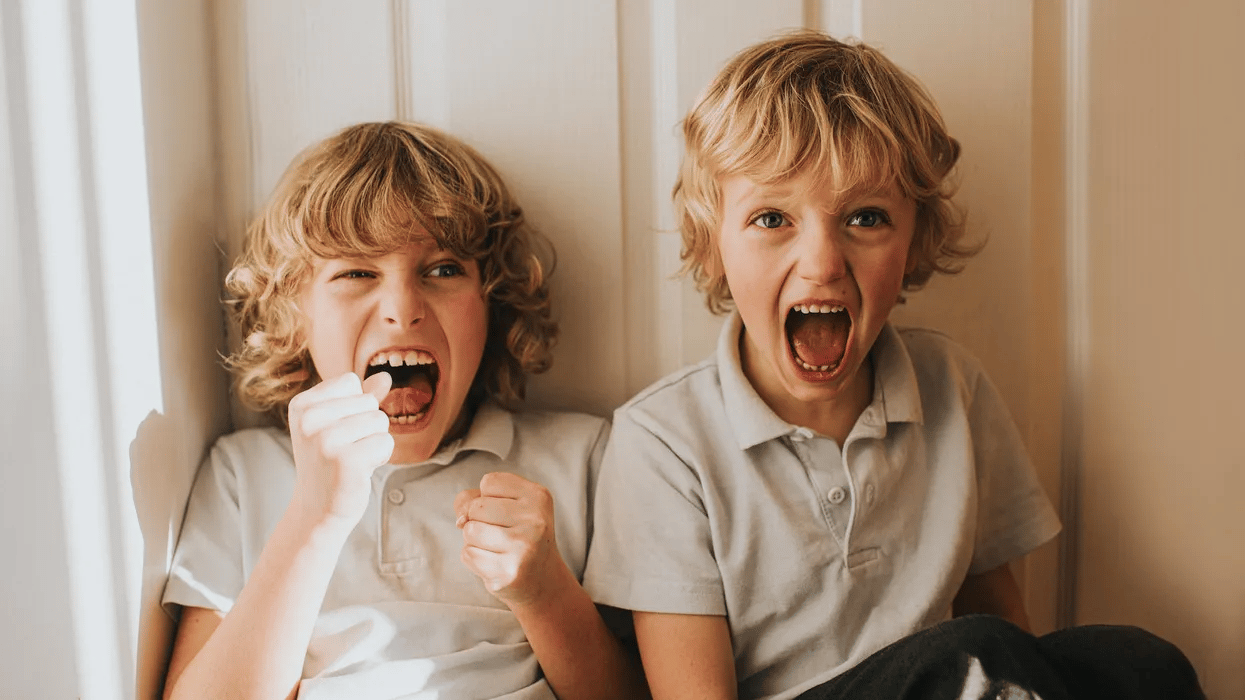 two boys screaming Motherly