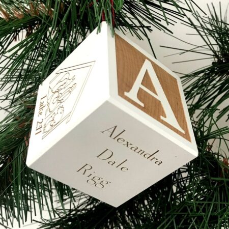 Personalizable Baby Block Ornament