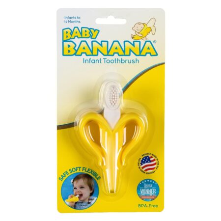 Baby Banana toothbrush, one of Motherly's favorite products for 7 month olds