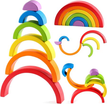 Lewo Wooden rainbow stacker