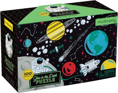 Mudpuppy Outer Space Glow-in-the-Dark Puzzle, 100 Pieces,