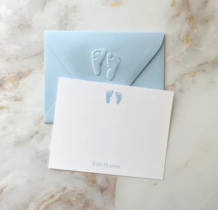 baby footprint thank you notes
