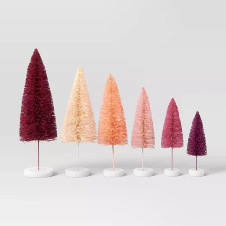 Wondershop 6-Piece Sisal Christmas Bottle Brush Tree Set