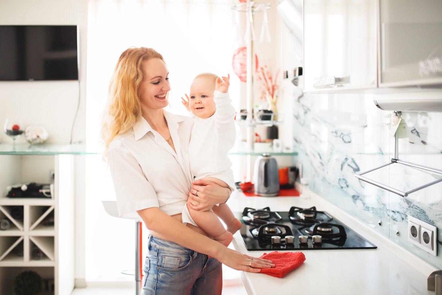 woman with baby