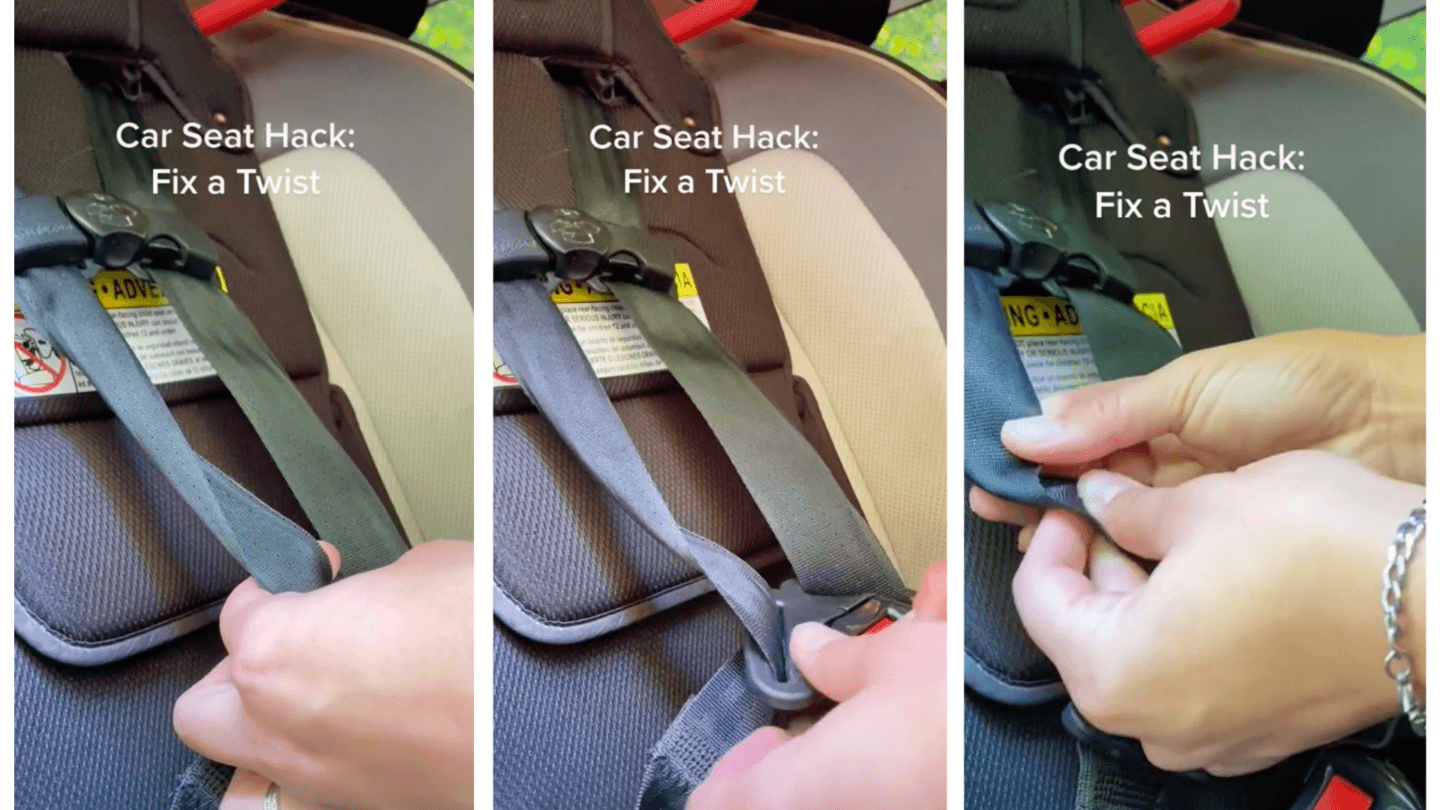 Viral TikTok Shows How to Fix a Twisted Car Seat Strap - Motherly