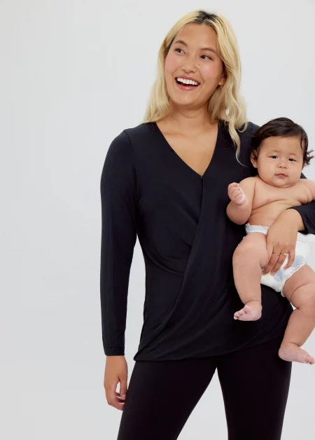 ingrid and isabel long sleeve wrap tee