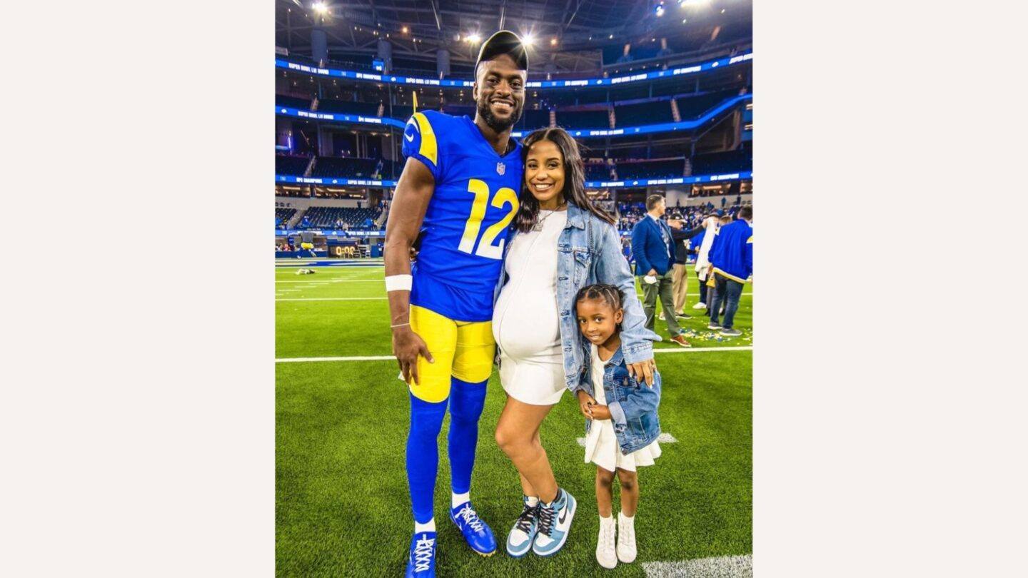 Rams' Van Jefferson and family at Super Bowl