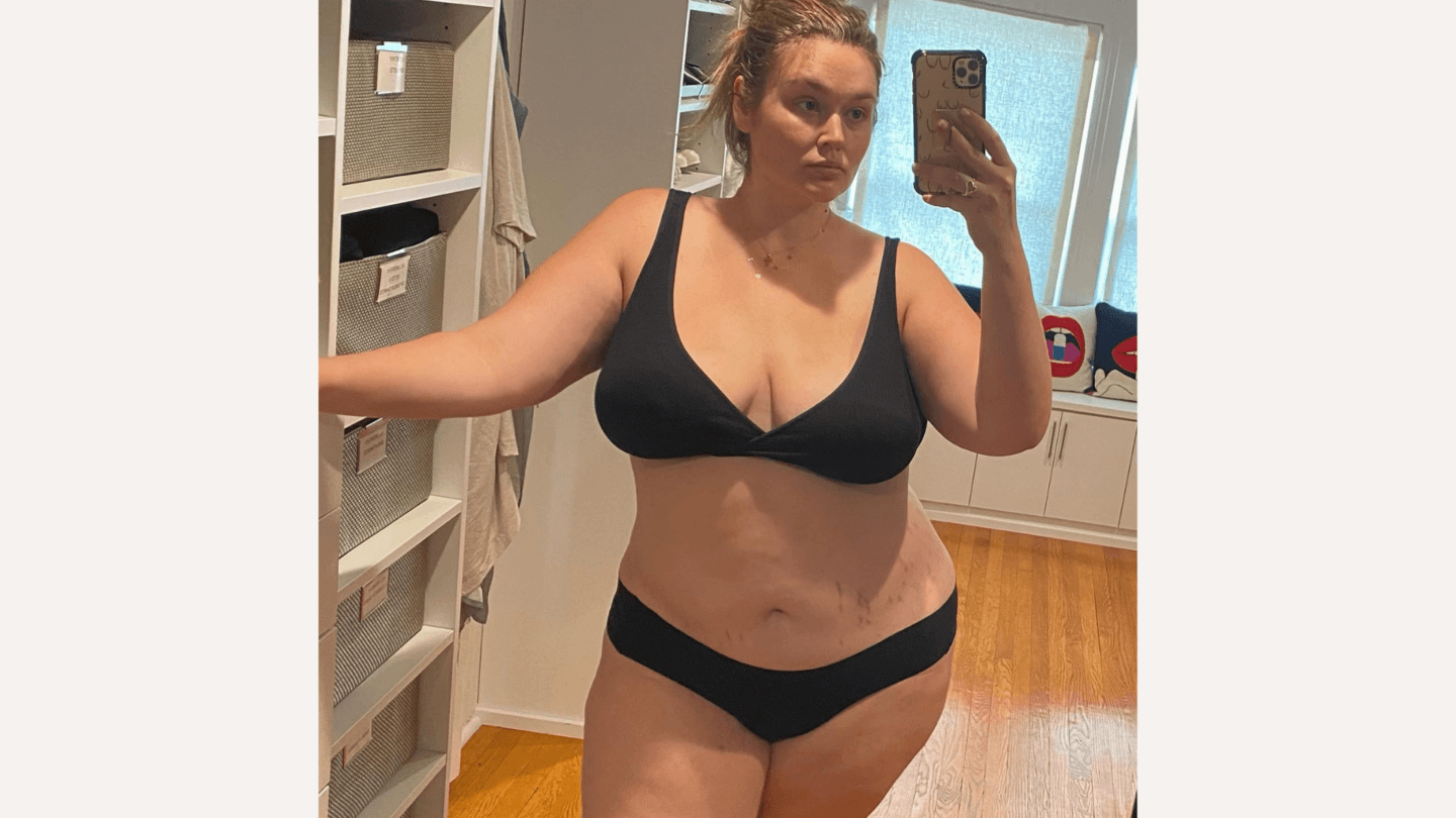 Hunter McGrady posing in underwear