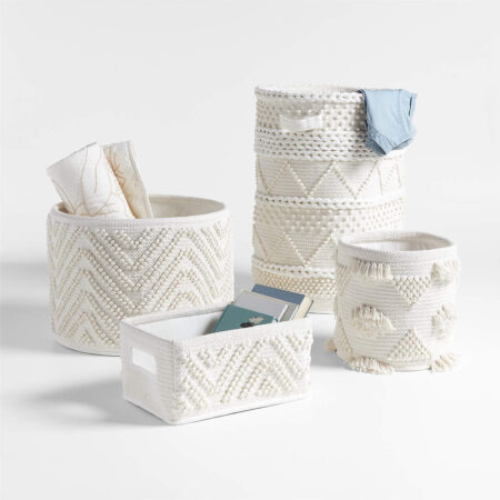 Dottie Natural Macrame Bins & Hamper