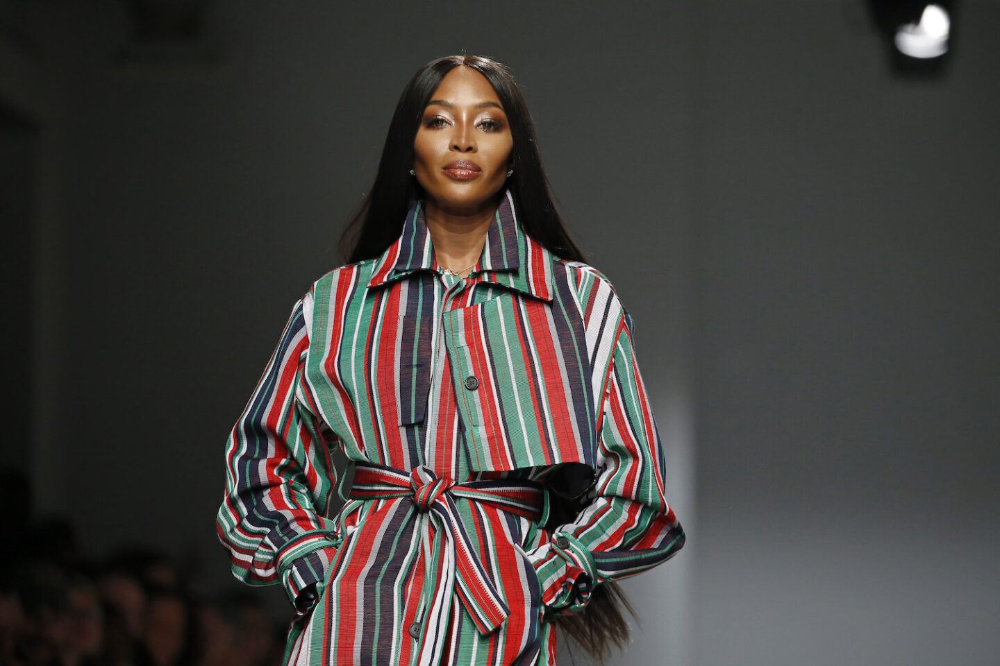 Naomi Campbell walking the runway