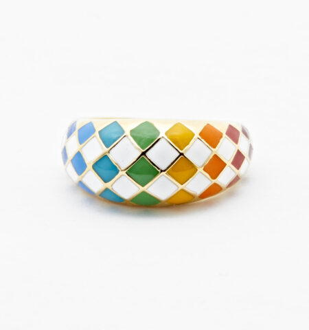 rellery true rainbow checker ring