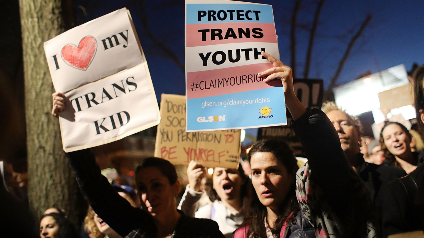 trans youth: parents march in support of trans youth rights