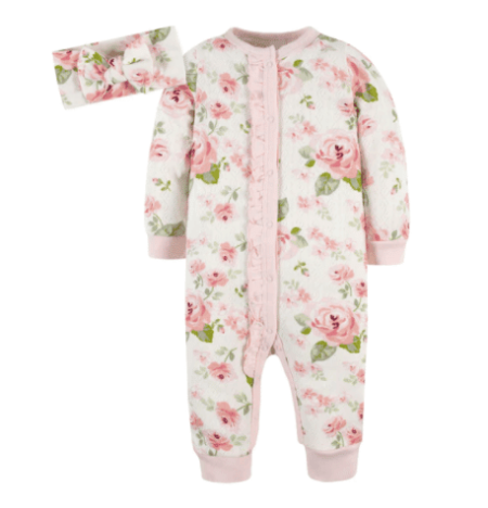 2-Piece Baby Girls Purrfectly Cute Coverall & Headband Set