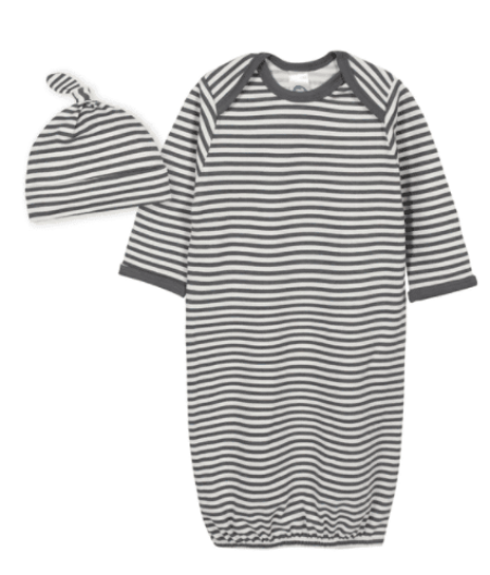 2-Piece Baby Boys Comfy Stretch Bicycle Organic Gown and Cap Set