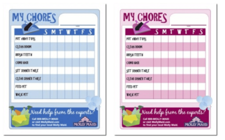 boy and girl printable chore charts