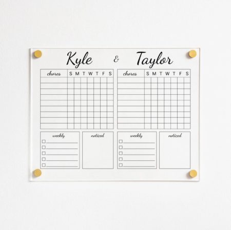 two kids chore chart