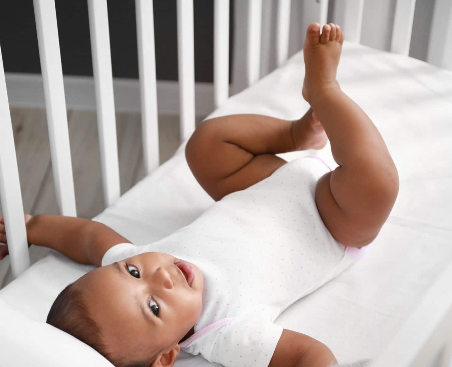 gentle sleep training: baby in crib