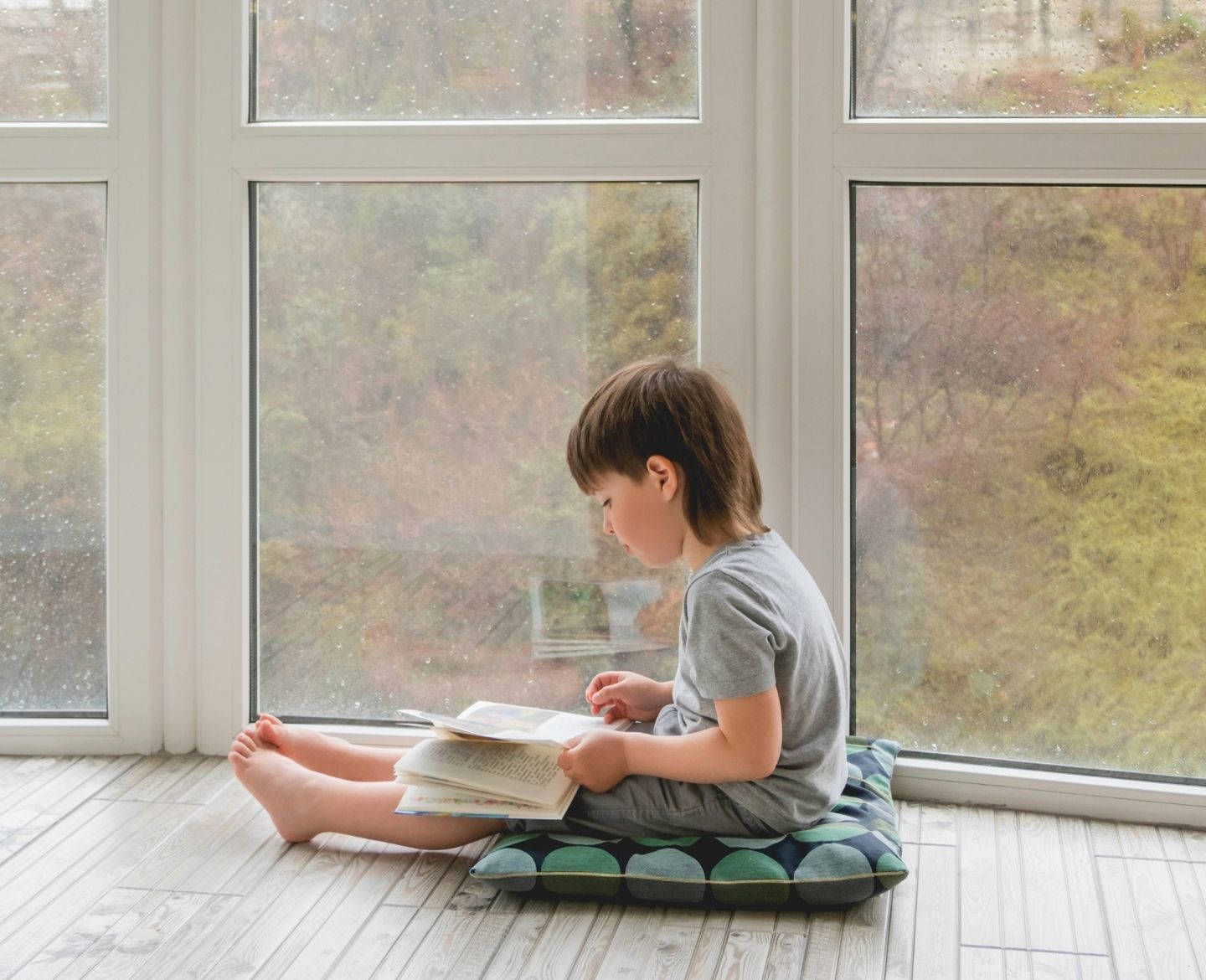 books for 5 year olds kid reading by window - books for 5 year olds