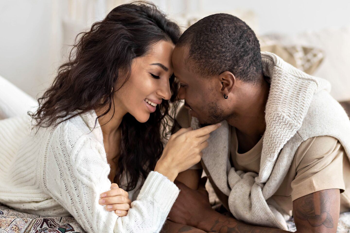 couple in love in bed