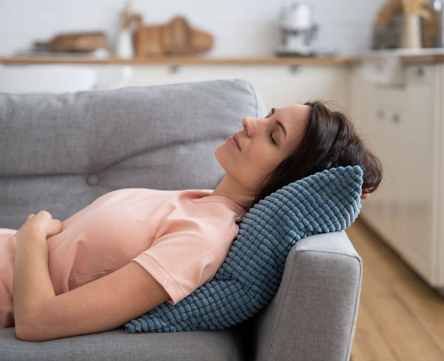 young mom laying down