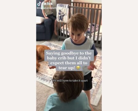 Toddler saying goodbye to crib tiktok