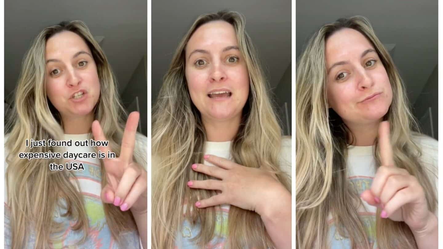 woman talking about daycare on tiktok