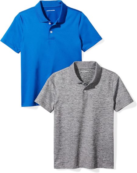 Amazon Essentials Boys and Toddlers' Active Performance Polo Shirts, Pack of 2