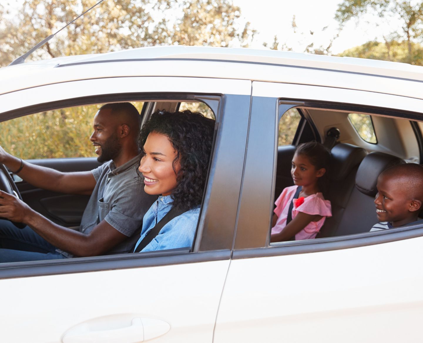 family in the car